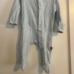 Magnetic Me Soft Blue Pointelle Magnetic Pajama Footies